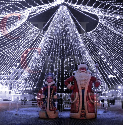 Уличное освещение - гирлянда "Звездное Небо" d=20м IP65 10м 125 нитей белый