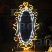 Световая уличная фотозона "Зеркало Барокко" 2,6х1.8 м неон